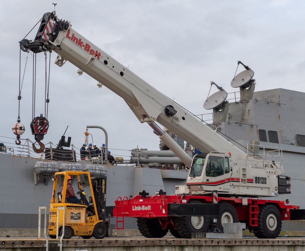 USS Momsen (DDG 92) stops at Naval Magazine Indian Island for an Ammunition Offload