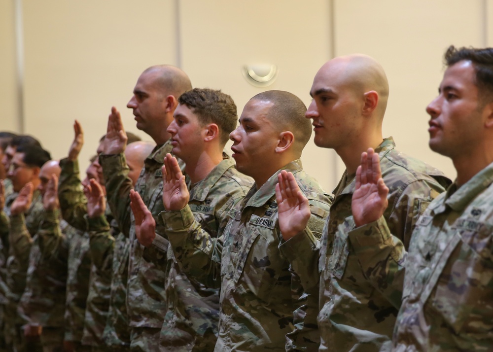 Students inducted into the ranks of the NCO