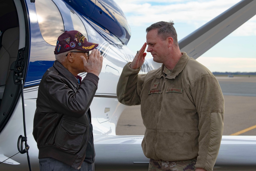 Former Tuskegee Airman celebrates 100th birthday