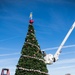 The rose behind the tree lighting