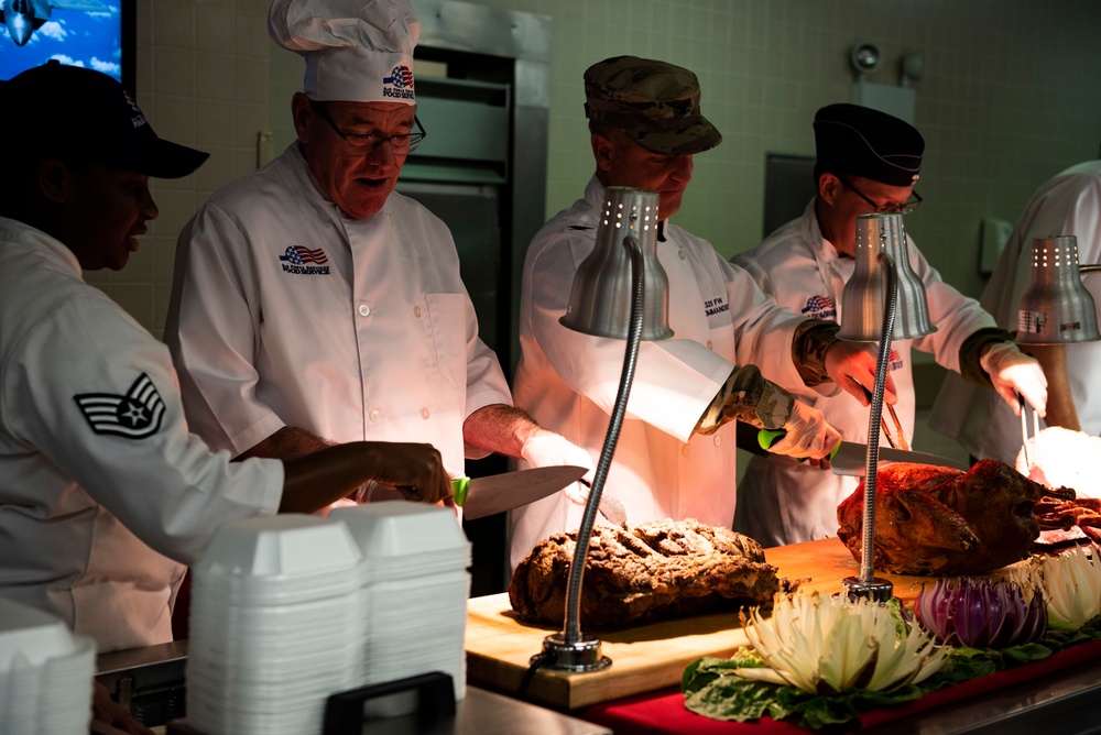 Holiday meal served at the base dining facility