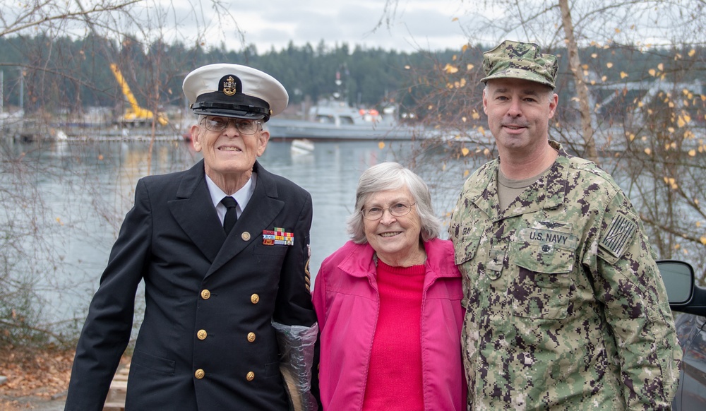 Retired U.S. Navy BMC Visits Old Man IV Admirial’s Barge