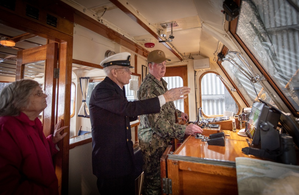 Retired U.S. Navy BMC Visits Old Man IV Admirial’s Barge