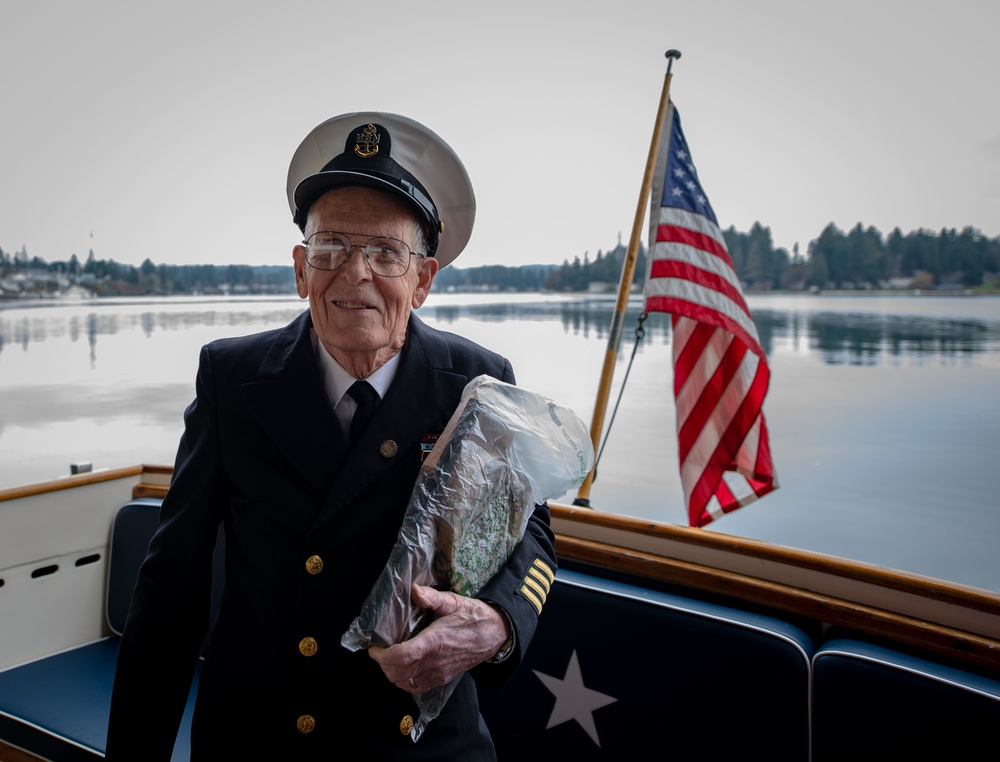 Retired U.S. Navy BMC Visits Old Man IV Admiral’s Barge