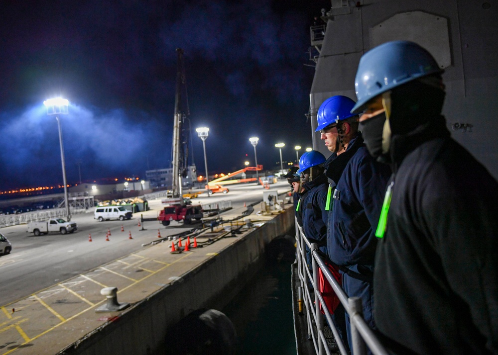 USS Normandy Departs Naval Station Rota