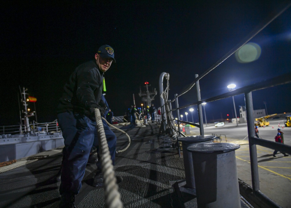 USS Normandy Departs Naval Station Rota