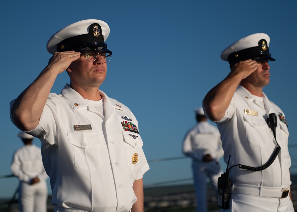 USS William P. Lawrence Conducts Pass-in-Review during the 78th Anniversary Pearl Harbor Remembrance Commemoration.
