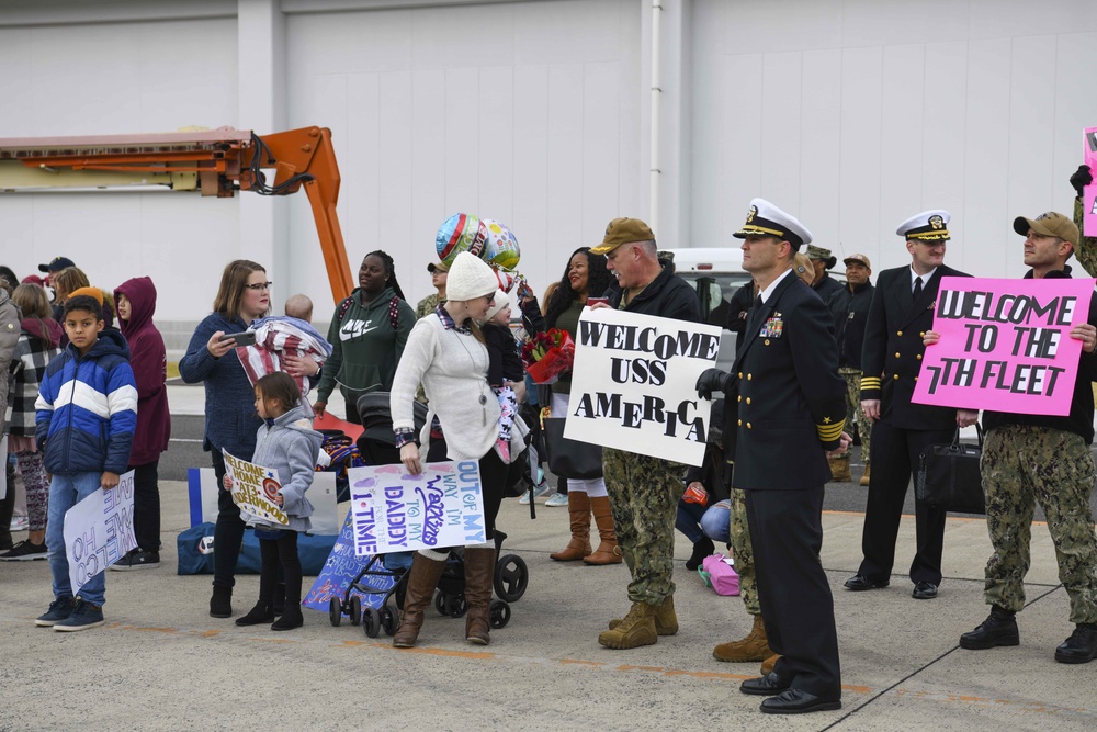 USS America arrives in Sasebo, Japan.