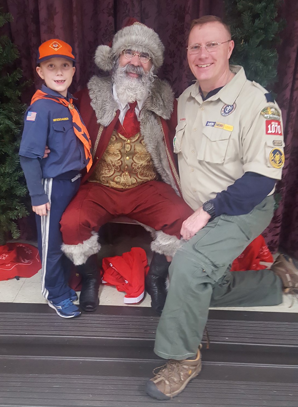 'Santa Todd' poses with Scouts