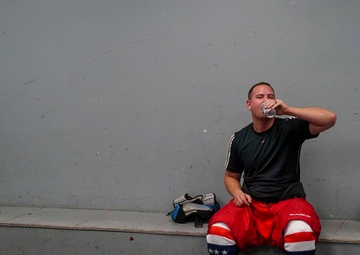 Security Forces by Day, Hockey Player by Night