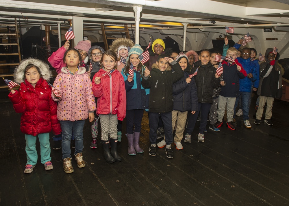 Harvard Kent Student Sing to USS Constitution Sailors