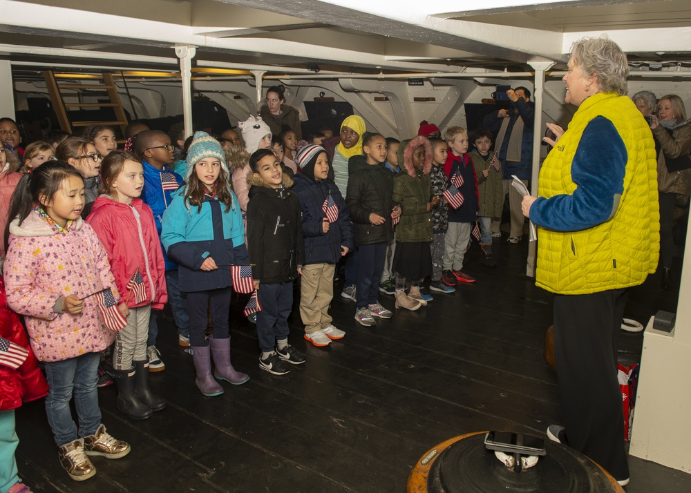 Harvard Kent Student Sing to USS Constitution Sailors