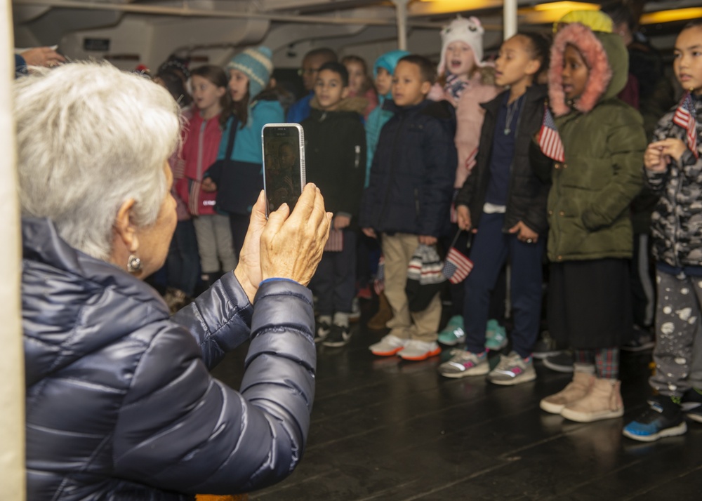 Harvard Kent Student Sing to USS Constitution Sailors