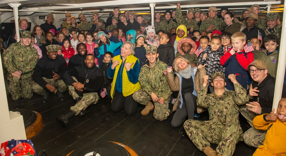 Harvard Kent Student Sing to USS Constitution Sailors