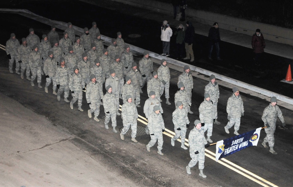 148th Fighter Wing Marches in Christmas City of the North Parade