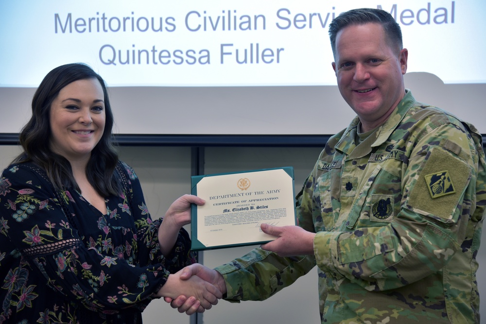Stiles receives certificate of appreciation