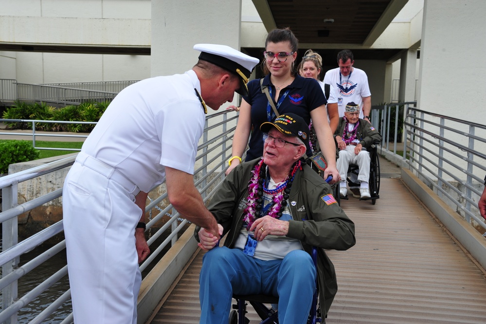 Pearl Harbor Survivors and WWII Veterans Visit USS Arizona Memorial