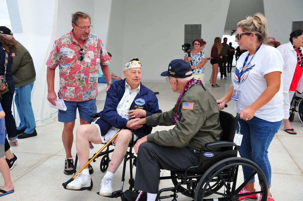 Pearl Harbor Survivors and WWII Veterans Visit USS Arizona Memorial