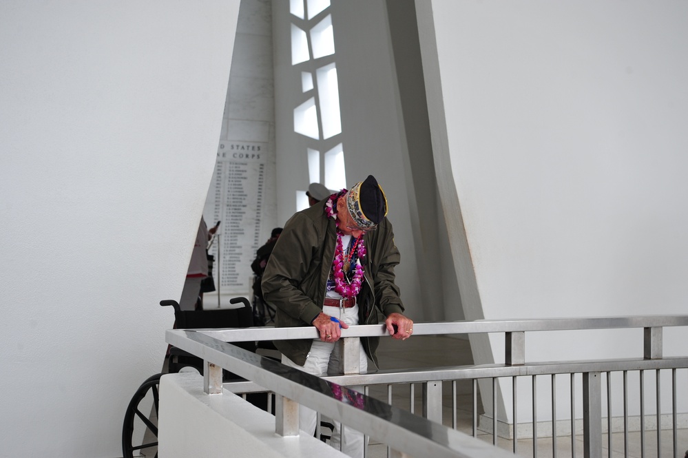 Pearl Harbor Survivors and WWII Veterans Visit the USS Arizona Memorial