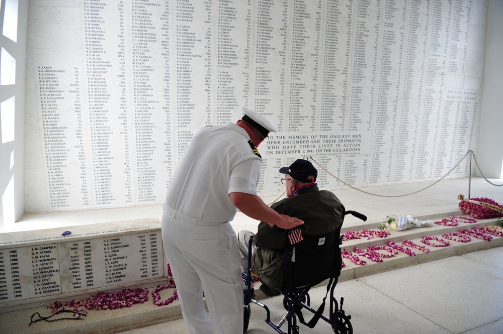 Pearl Harbor Survivors and WWII Veterans Visit the USS Arizona Memorial