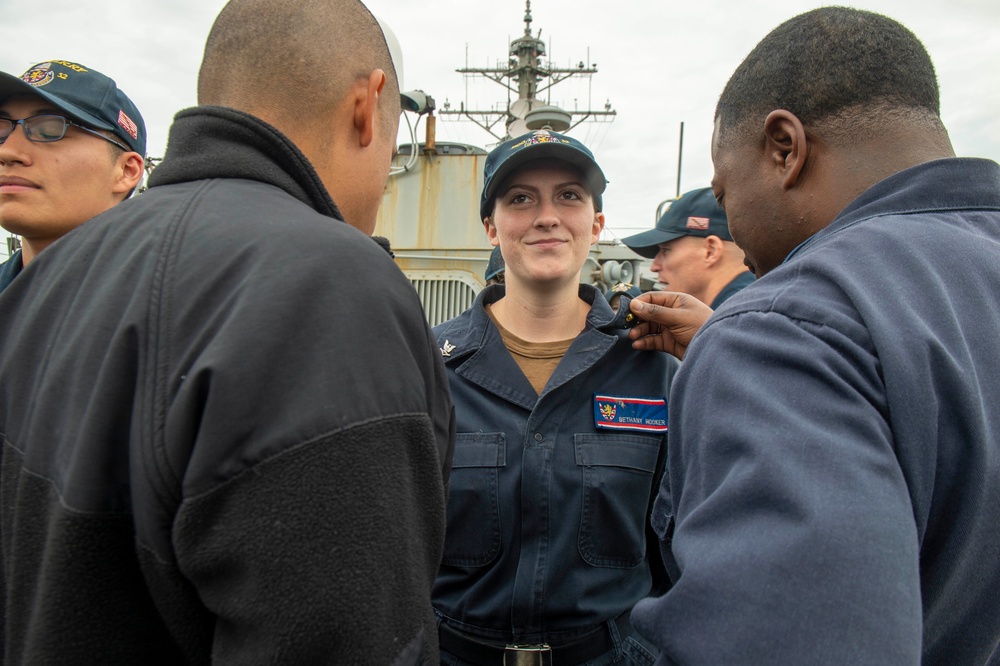 Barry Holds Frocking Ceremony for Fall 2019 Advanced Sailors