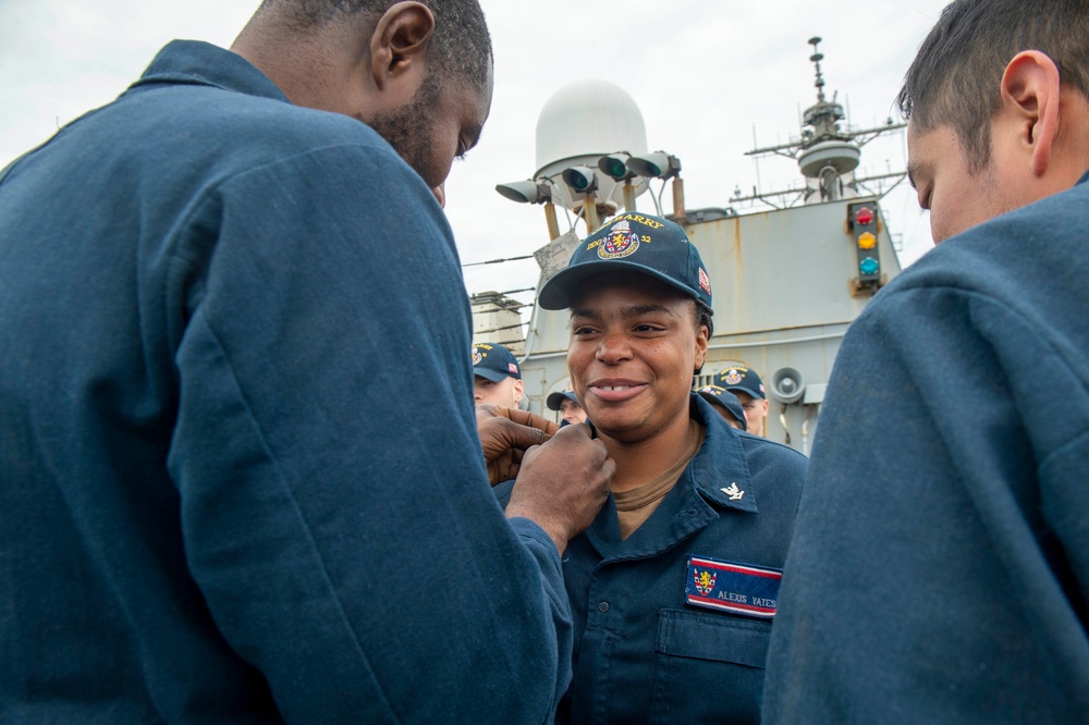 Barry Holds Frocking Ceremony for Fall 2019 Advanced Sailors