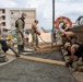 U.S. Navy Seabees deployed with Naval Mobile Construction Battalion 5’s Detail Sasebo work on the seawall repair project on board Commander Fleet Activities Sasebo