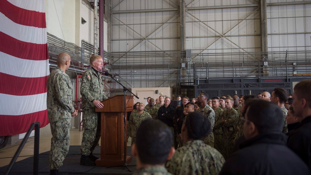 Adm. James G. Foggo III, commander, U.S. Naval Forces Europe-Africa visits Naval Air Station Sigonella