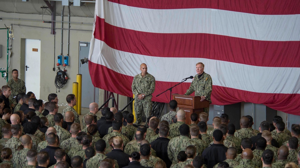 Adm. James G. Foggo III, commander, U.S. Naval Forces Europe-Africa visits Naval Air Station Sigonella