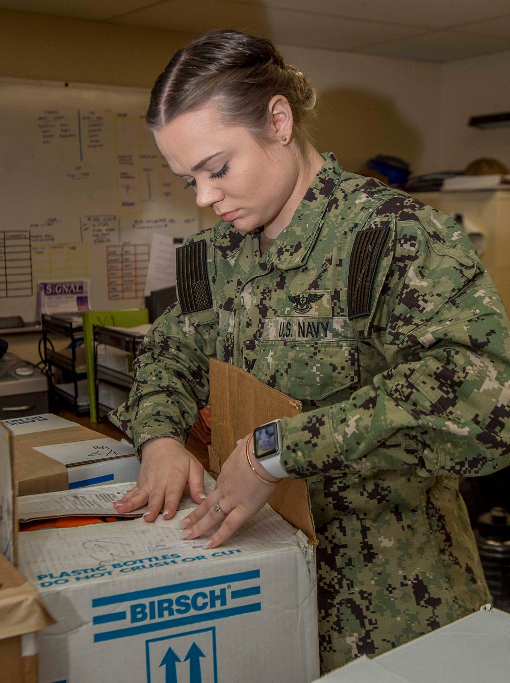 GHWB Sailors Assemble Care Packages