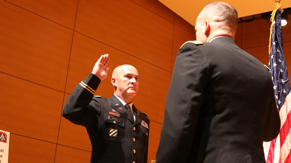 Commander and Band Master of “Fort Sam’s Own” 323rd U.S. Army Band promotes to Chief Warrant Officer 5
