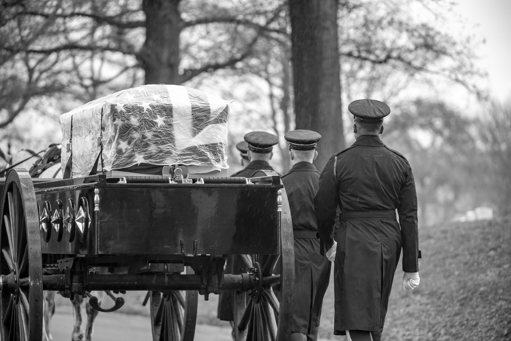 Military Funeral Honors With Funeral Escort Are Conducted For U.S. Army Cpl. Earl H. Markle in Section 60