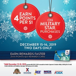 MILITARY STAR Offering Double Points Dec. 15-16