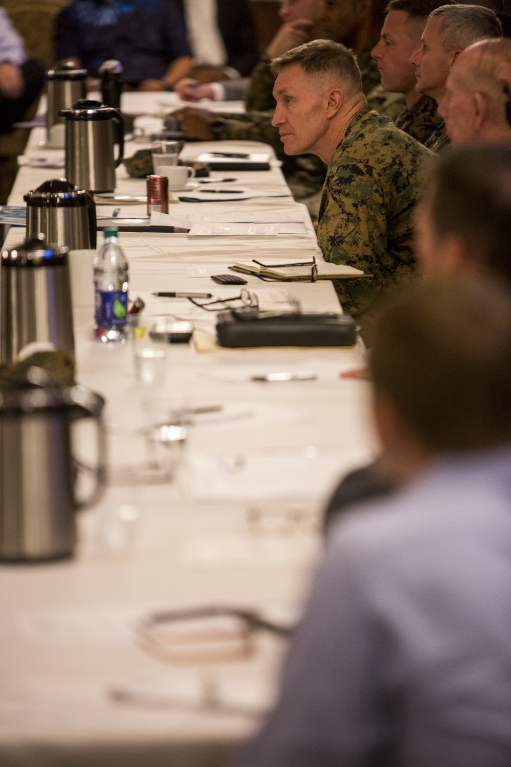 US Marine Leaders hold town hall meeting to discuss current events