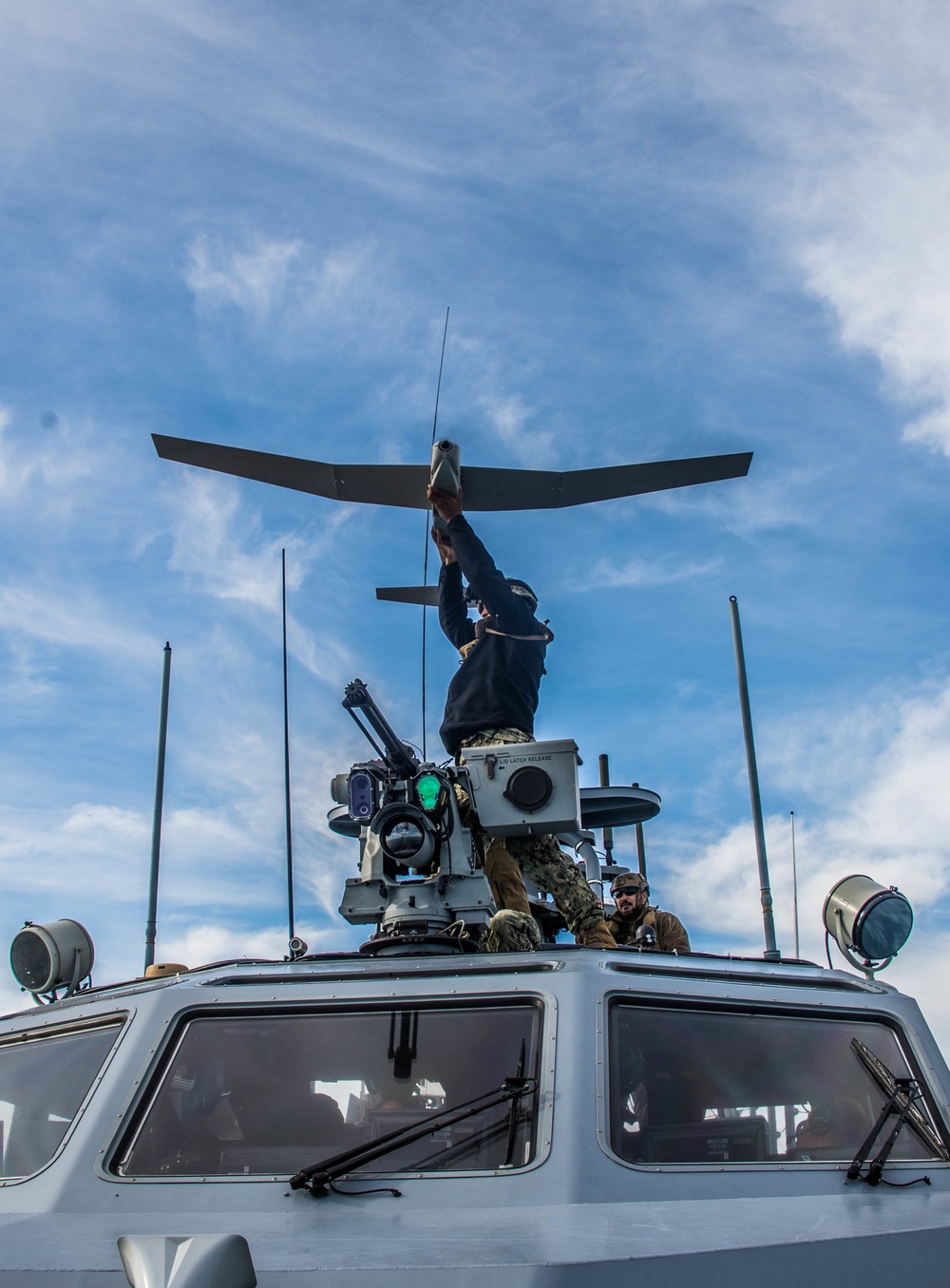 Coastal Riverine Squadron THREE Launches UAVs during training