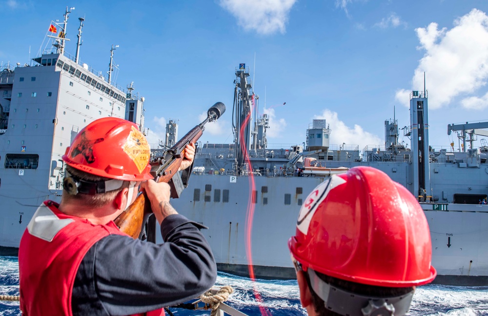 USS Milius (DDG 69) Conducts a Replenishment-at-Sea with USNS Richard E. Byrd (T-AKE 4)