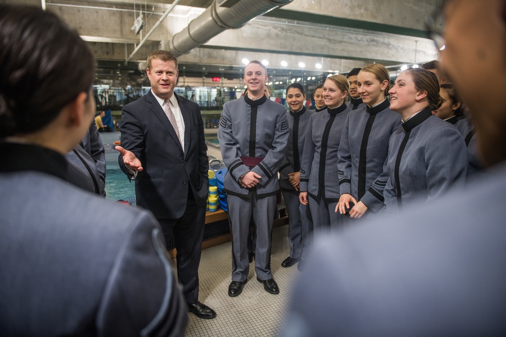 Secretary McCarthy Meets with USMA Swim Team