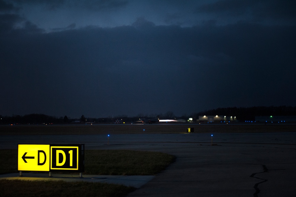 180FW Conducts Night Flying Training