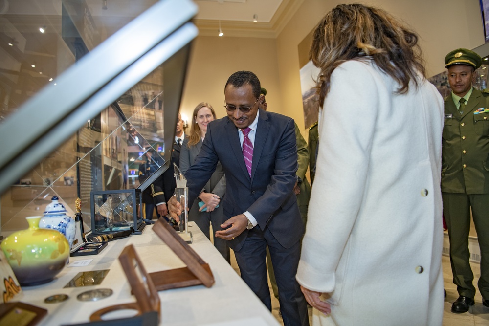 Ethiopian Minister of Defense Lemma Megersa Participates in an Armed Forces Full Honors Wreath-Laying Ceremony at the Tomb of the Unknown Soldier