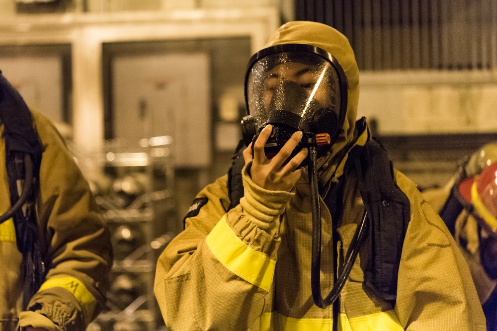 191211-N-TE695-2021 NEWPORT, R.I. (Dec. 11, 2019) -- Navy Officer Candidate School (OCS) conducts battle station drills