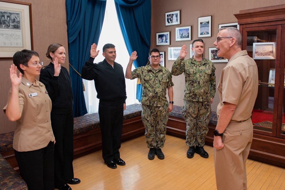 U.S. Navy Band Reenlists Five Sailors