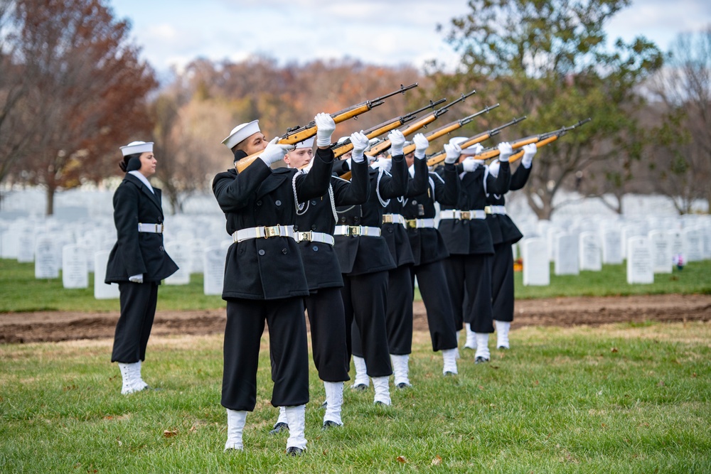 Military Funeral Honors Were Conducted for U.S. Navy Signalman 3rd Class Charles Nix in Section 60