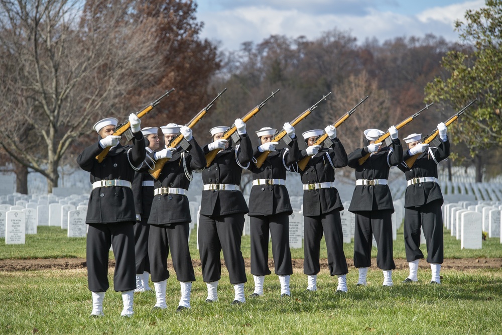 Military Funeral Honors Were Conducted for U.S. Navy Signalman 3rd Class Charles Nix in Section 60