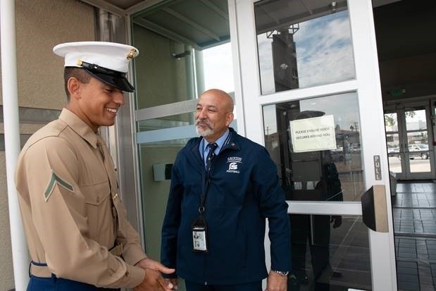 Father and son celebrate Marine Corps Birthday