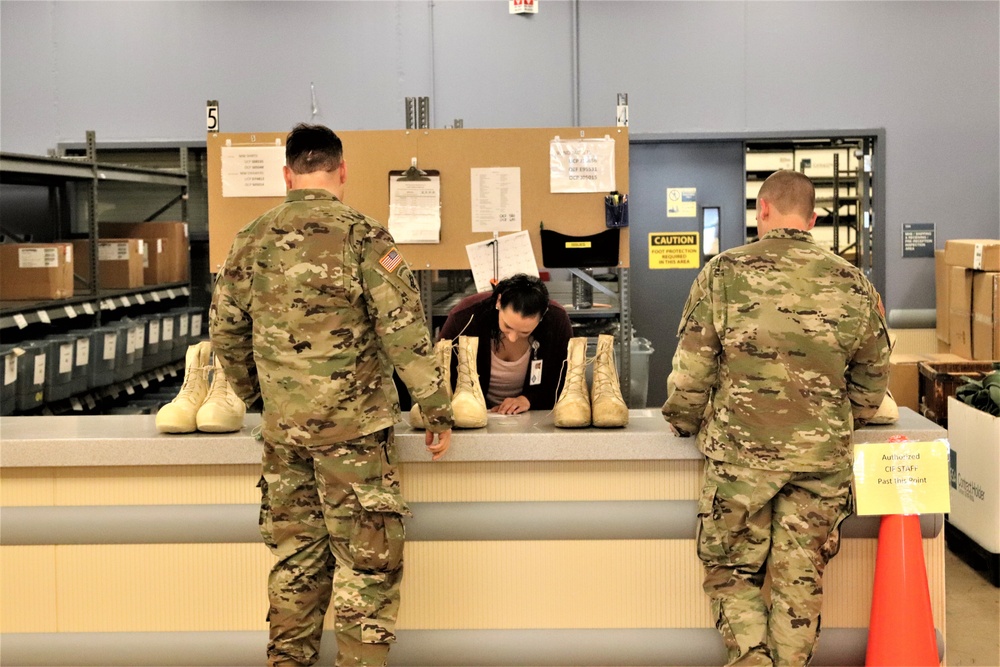 Cold-Weather Operations Course students issued gear at Fort McCoy Central Issue Facility