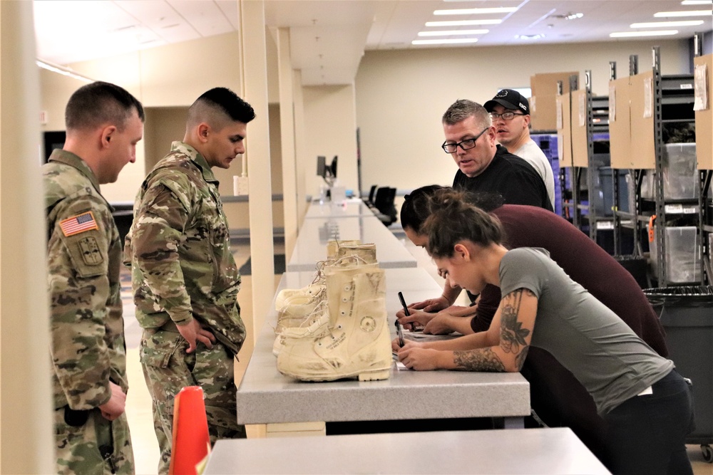 Cold-Weather Operations Course students issued gear at Fort McCoy Central Issue Facility