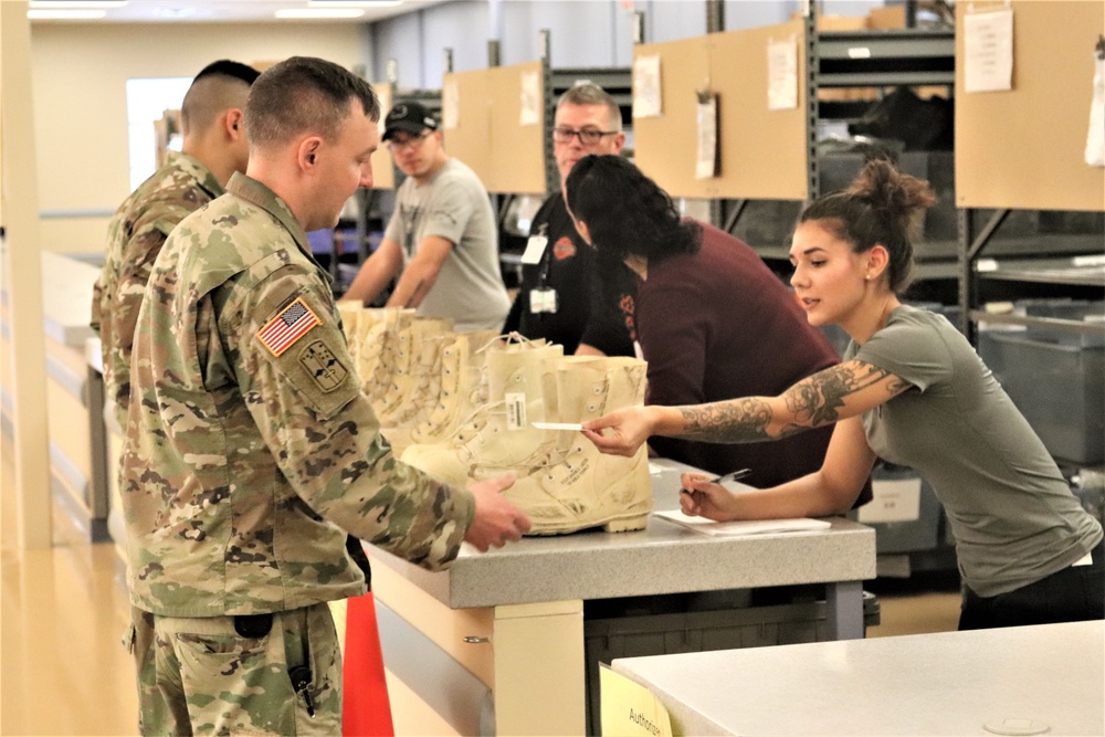 Cold-Weather Operations Course students issued gear at Fort McCoy Central Issue Facility