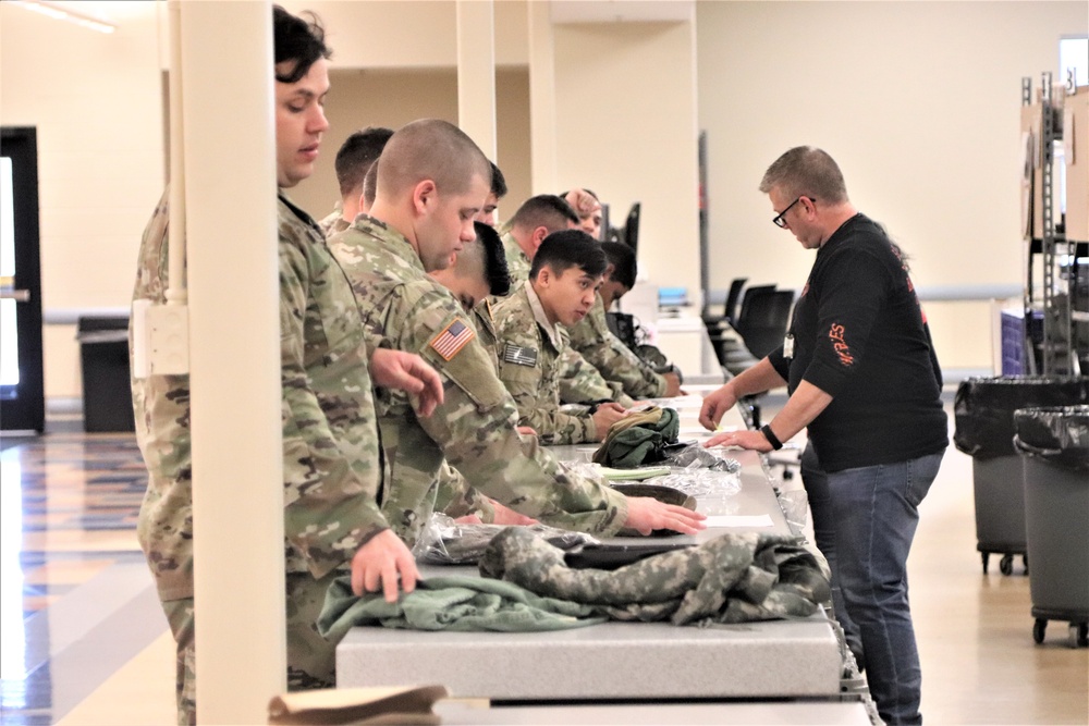 Cold-Weather Operations Course students issued gear at Fort McCoy Central Issue Facility