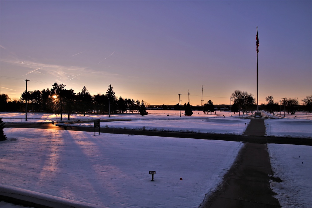 Snowy Sunrise at Fort McCoy