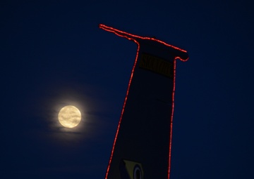 Christmas KC-135 tail full moon